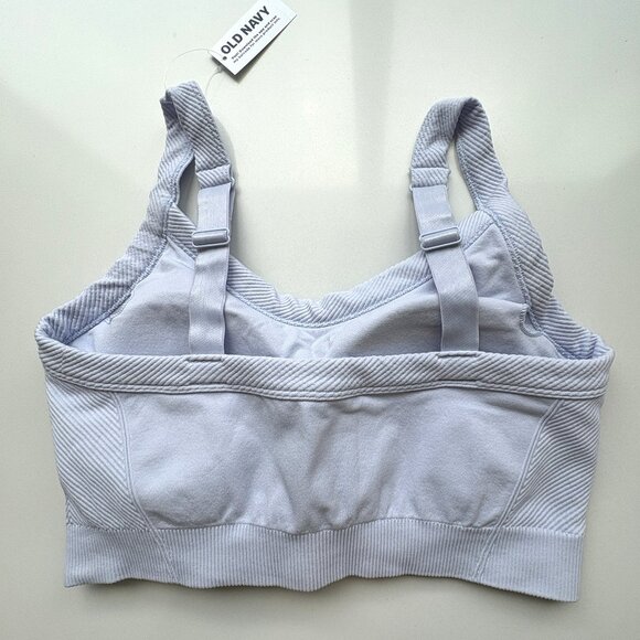 Old Navy Light Support Seamless Ribbed Sports Bra Orchid Purple Size XL NEW - Picture 4 of 6